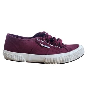 Superga Burgundy Canvas Sneakers Women’s Size 8 EU 39